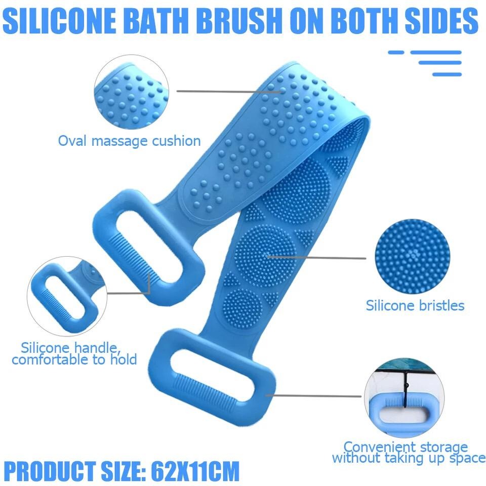 Silicone Back Scrubber Strap (Random Color)
