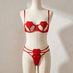 Ruby Love Heart Set Lace-Free Bra & Panty Set ❤️ (Free Size)