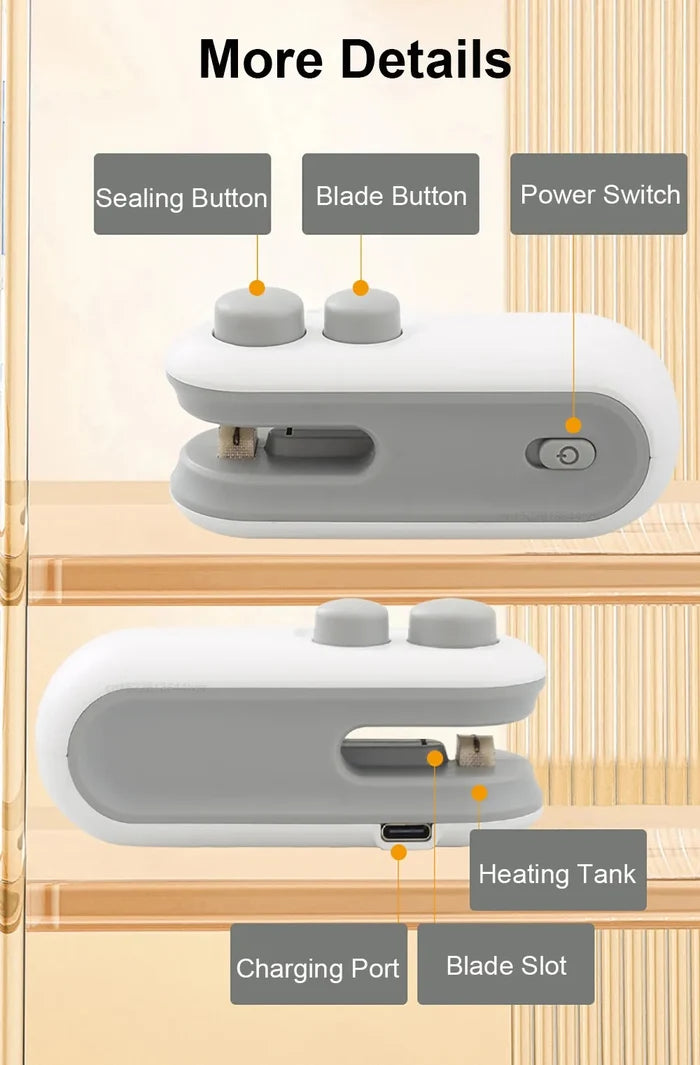 Rechargeable 2-in-1 Bag Sealer & Cutter (Portable)