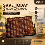 Wooden Umrah Saving Box – 210,000 Savings Goal