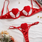 Ruby Love Heart Set Lace-Free Bra & Panty Set ❤️ (Free Size)