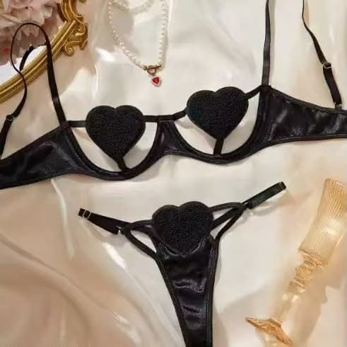 Ruby Love Heart Set Lace-Free Bra & Panty Set ❤️ (Free Size)