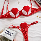 Ruby Love Heart Set Lace-Free Bra & Panty Set ❤️ (Free Size)