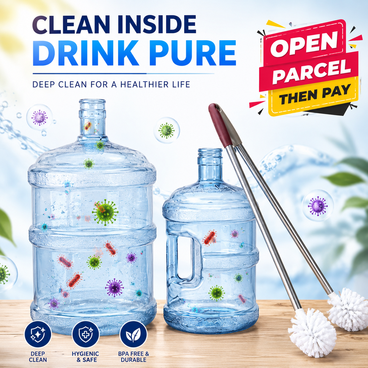 Long-Handle Water Bottle Cleaning Brush